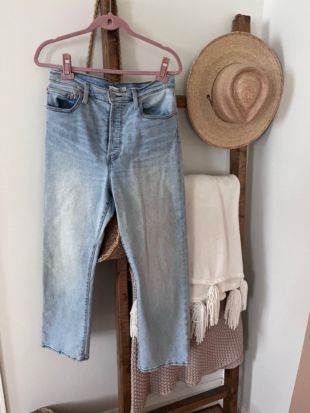 Levi's Light Blue Cropped Jeans